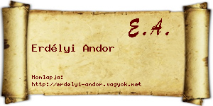 Erdélyi Andor névjegykártya